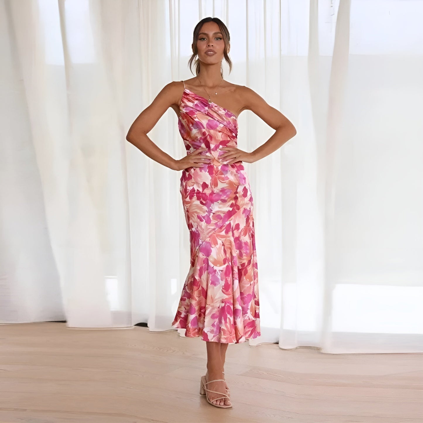 Maas & Mode® | Elegante Maxi-jurk met Bloemenprint