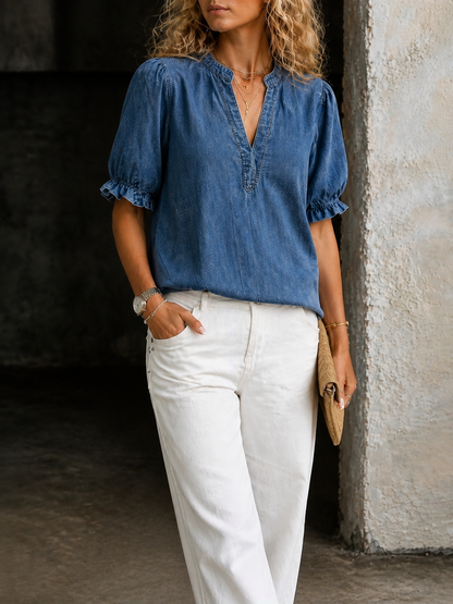 Maas & Mode® | Ashley Vintage V-Hals Shirt