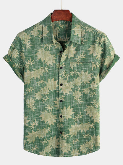 Maas & Mode® | Katoenen Hawaii Overhemd met Korte Mouwen
