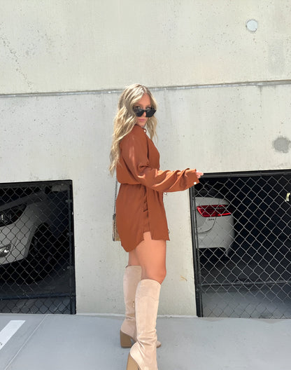 Maas & Mode® | Trendy Satijnen Romper Jurk