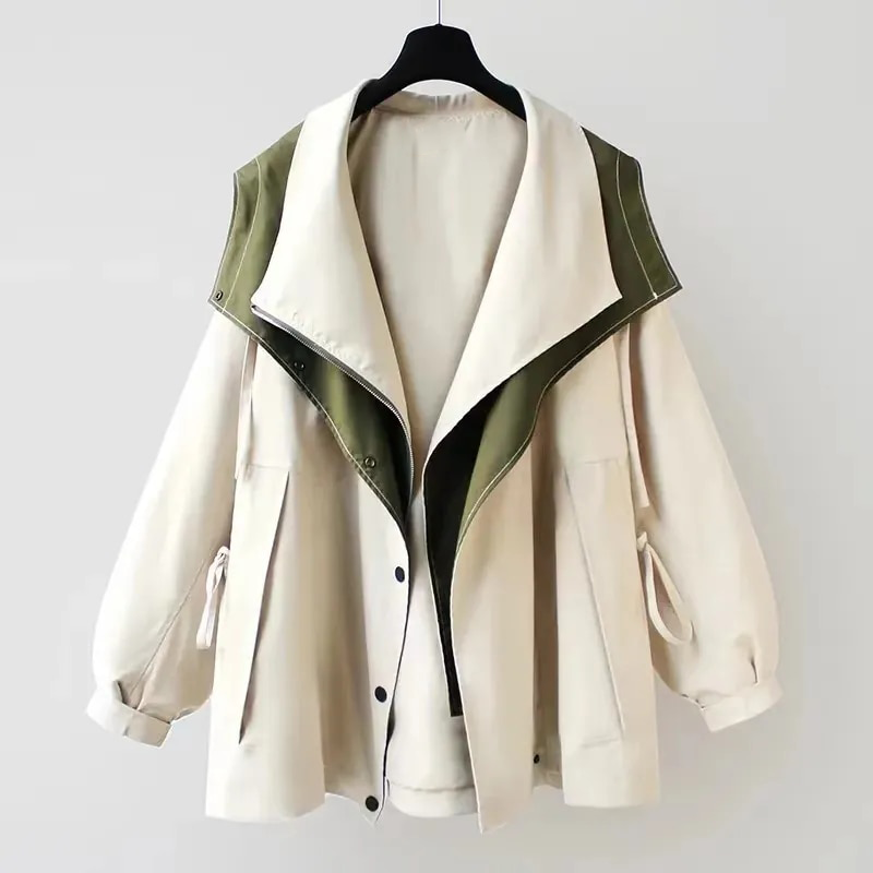 Maas & Mode | Moderne Tweekleurige Trenchcoat