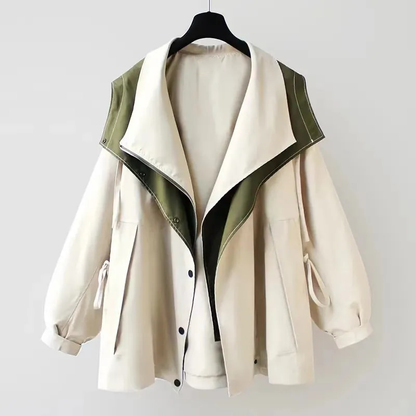 Maas & Mode® | Moderne Tweekleurige Trenchcoat