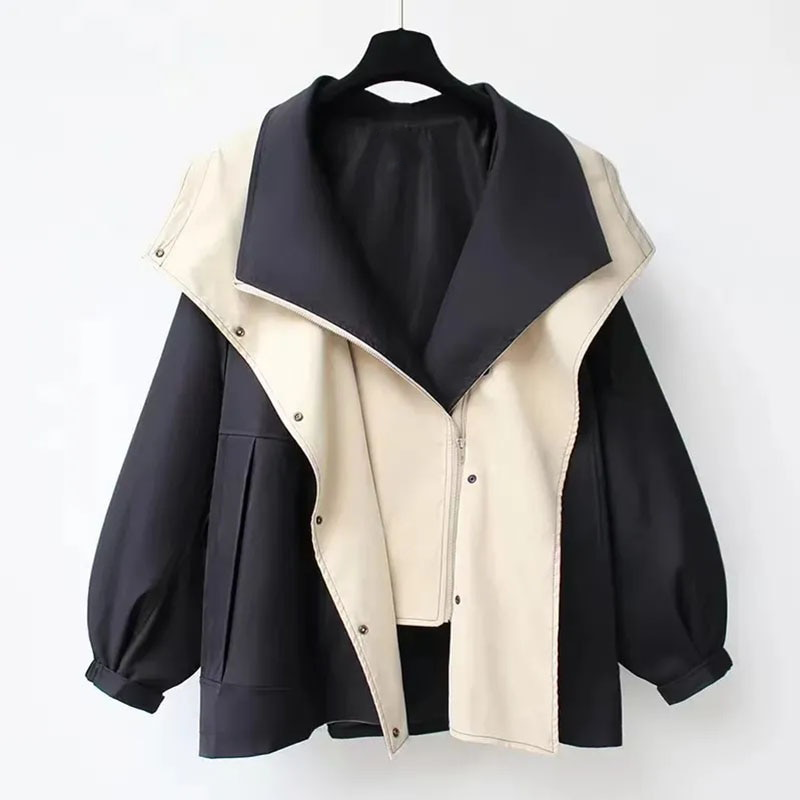 Maas & Mode | Moderne Tweekleurige Trenchcoat