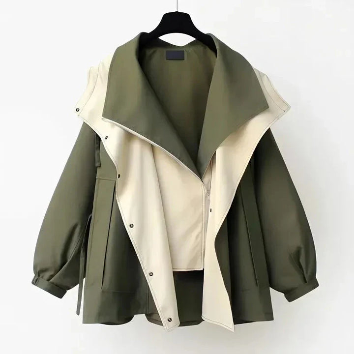 Maas & Mode | Moderne Tweekleurige Trenchcoat