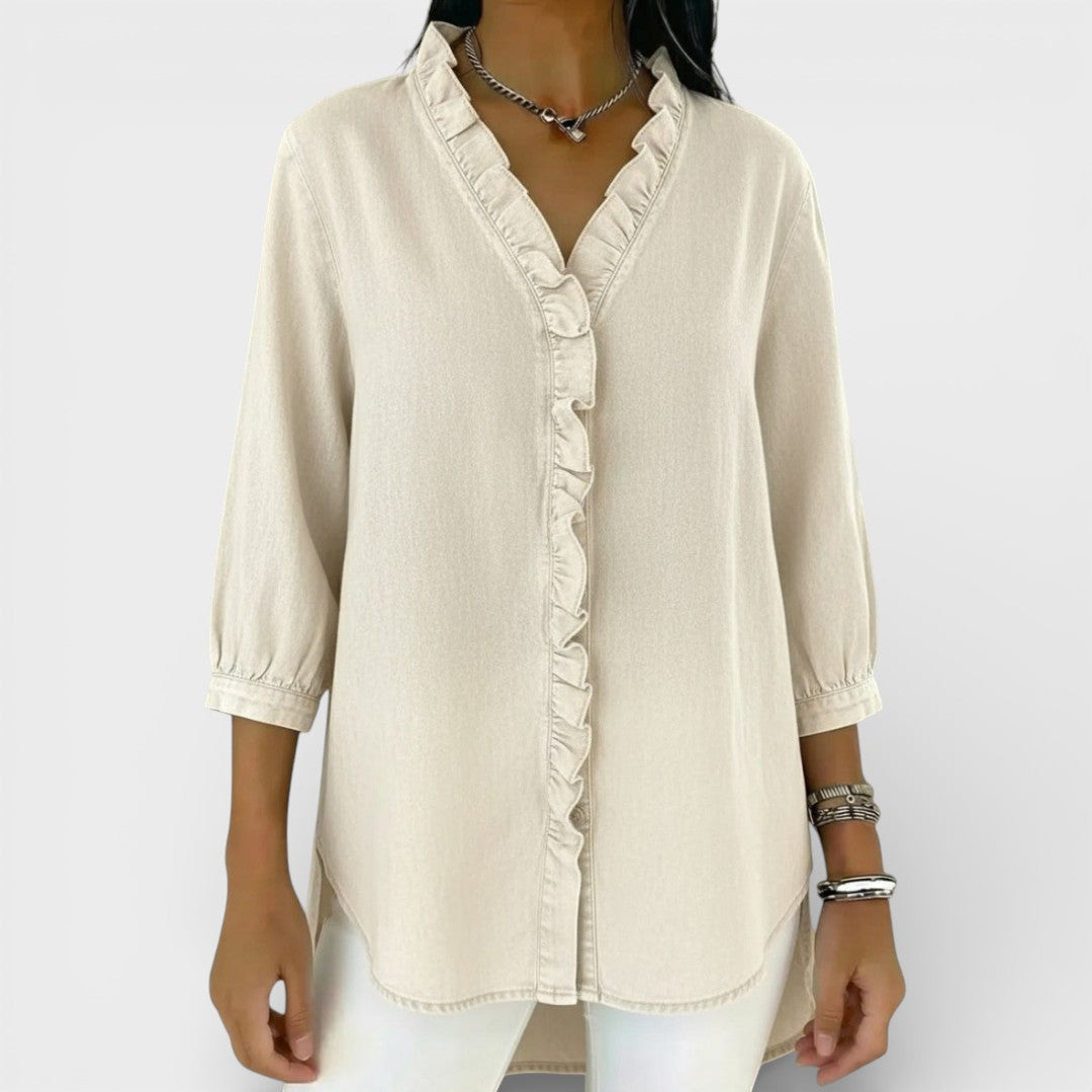 Maas & Mode® | Elegante blouse met ruffles