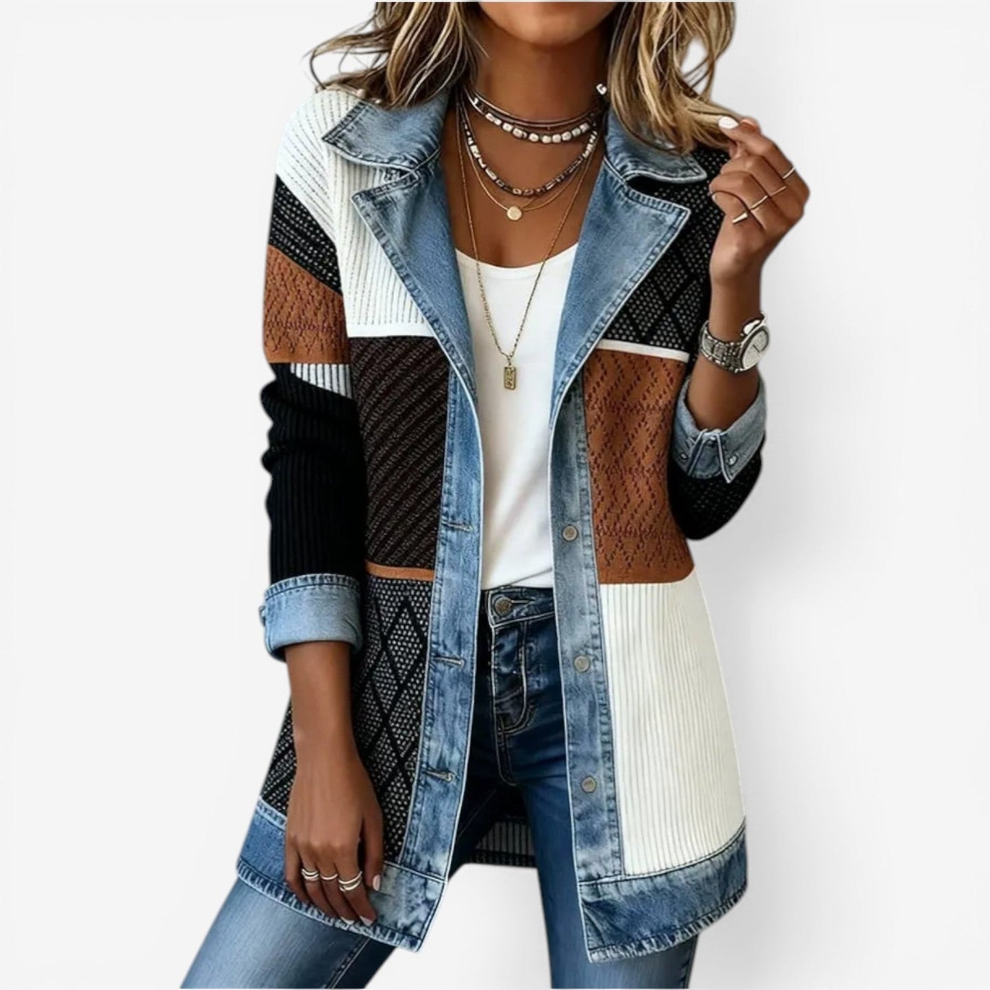 Maas & Mode® | Zachte Denim Cardigan