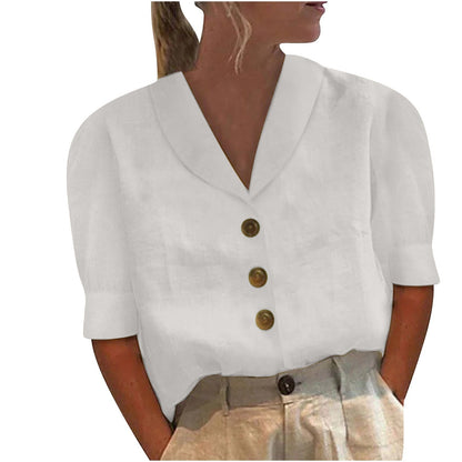 Maas & Mode® | Knopblouse met Geknoopte Voorkant