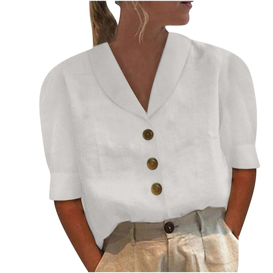 Maas & Mode® | Knopblouse met Geknoopte Voorkant