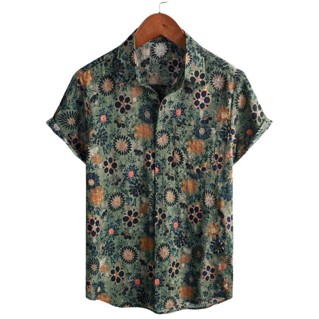 Maas & Mode® | Katoenen Hawaii Overhemd met Korte Mouwen