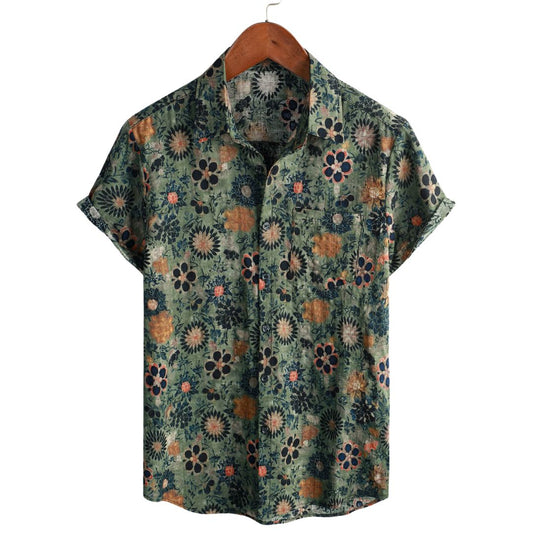 Maas & Mode® | Katoenen Hawaii Overhemd met Korte Mouwen