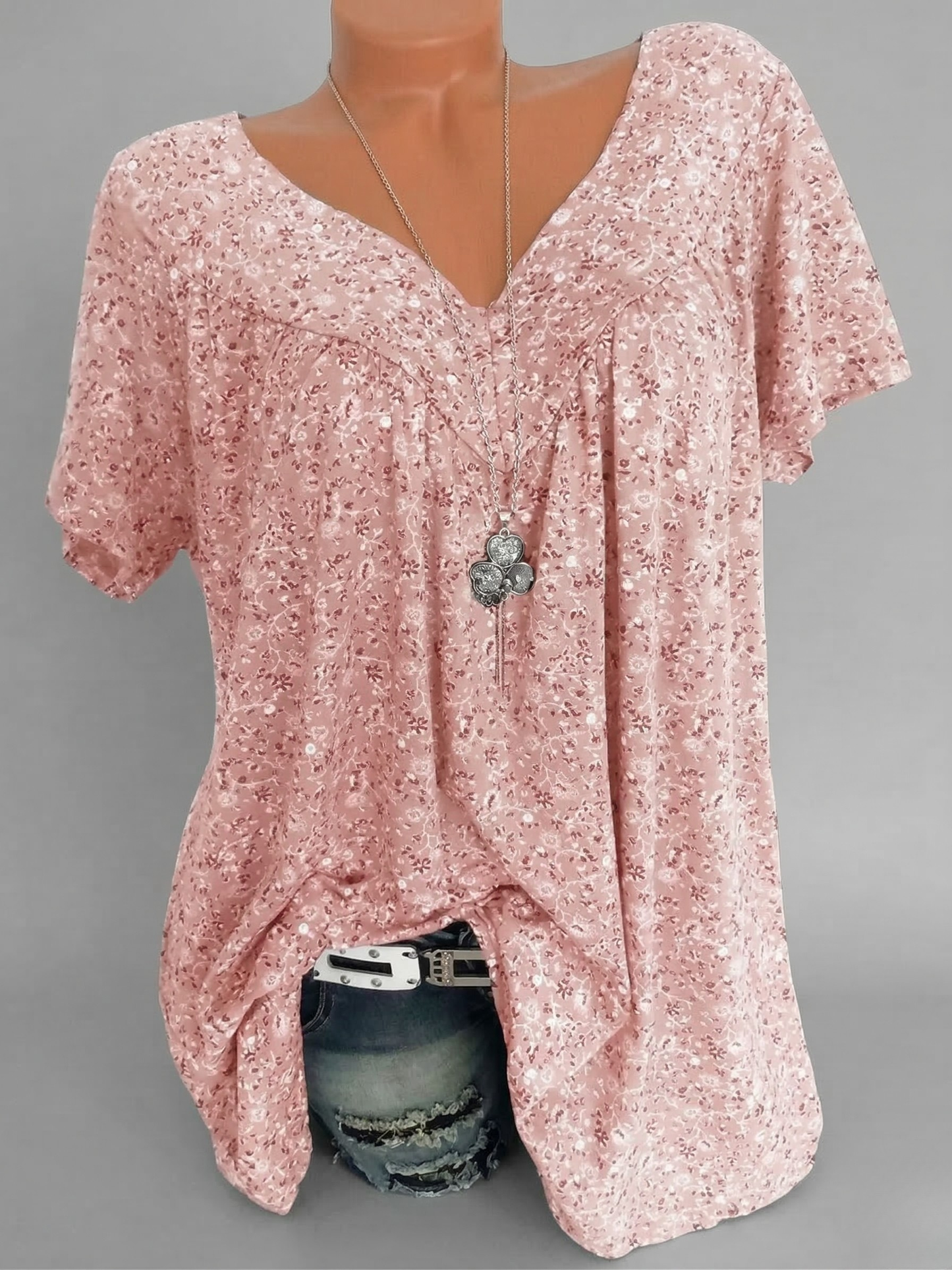 Maas & Mode® | T-shirt Flora met V-hals