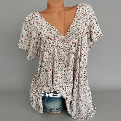 Maas & Mode® | T-shirt Flora met V-hals