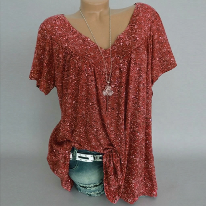 Maas & Mode® | T-shirt Flora met V-hals
