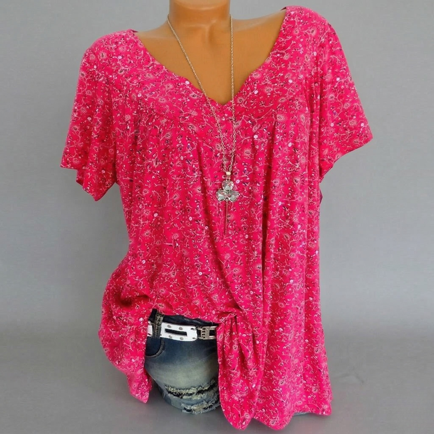 Maas & Mode® | T-shirt Flora met V-hals