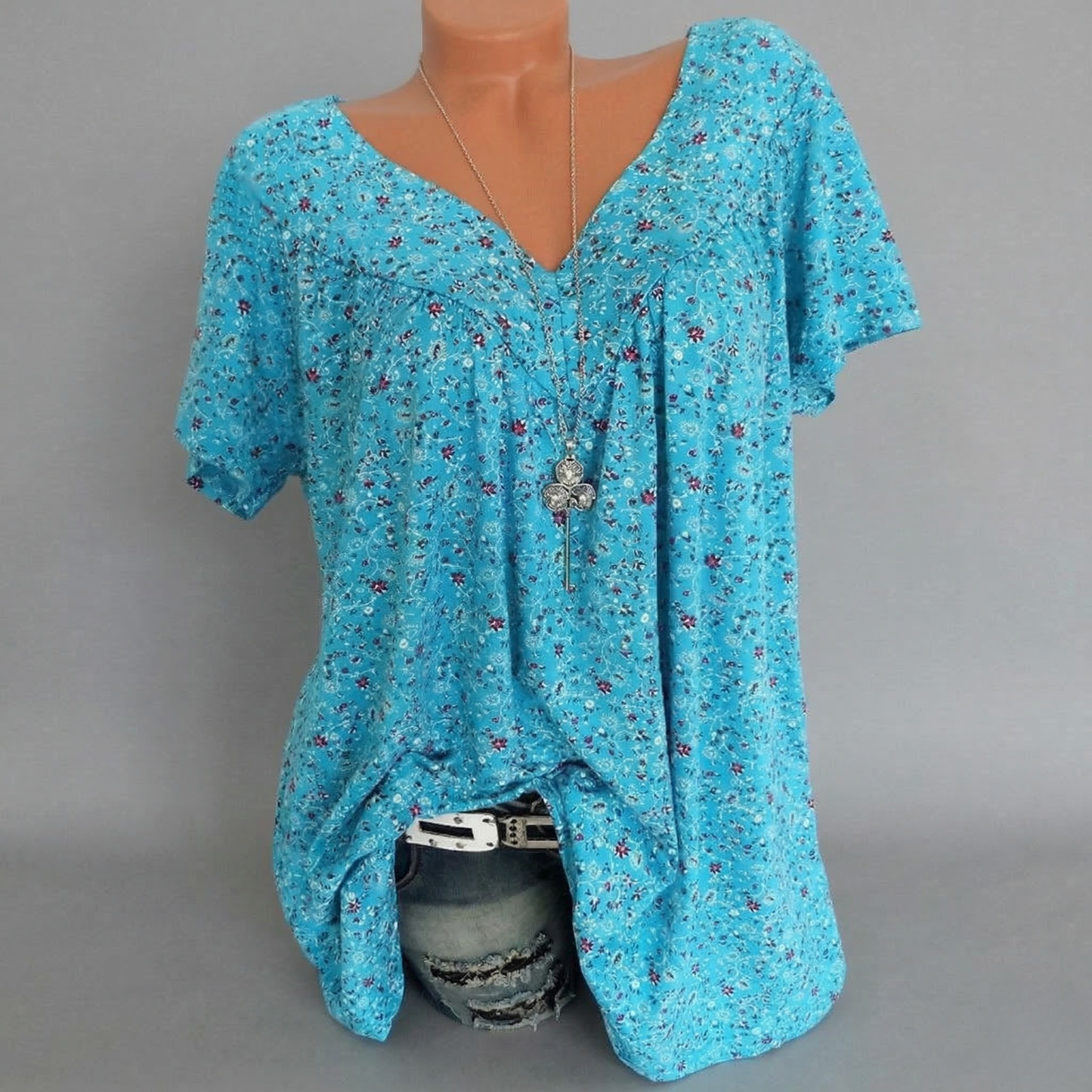 Maas & Mode® | T-shirt Flora met V-hals