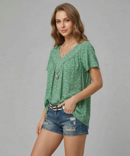 Maas & Mode® | T-shirt Flora met V-hals