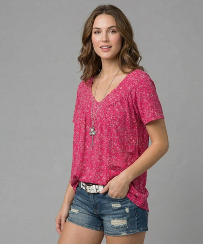 Maas & Mode® | T-shirt Flora met V-hals