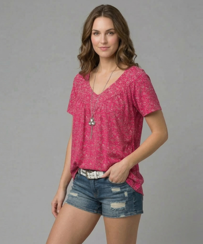 Maas & Mode® | T-shirt Flora met V-hals