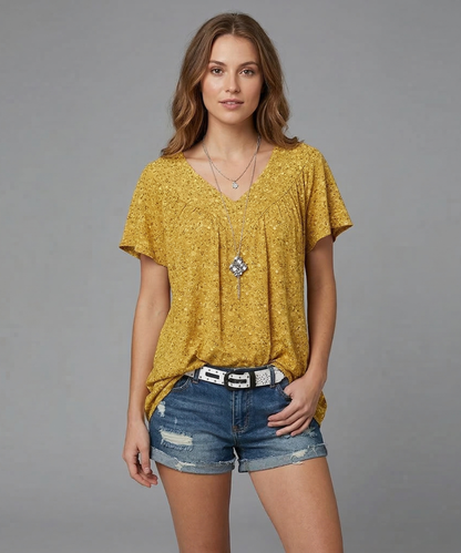 Maas & Mode® | T-shirt Flora met V-hals