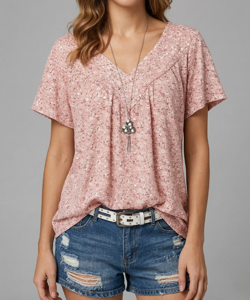 Maas & Mode® | T-shirt Flora met V-hals