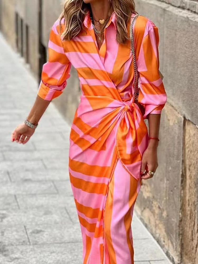 Maas & Mode® | Jurk met Wikkelprint