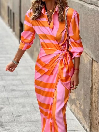 Maas & Mode® | Jurk met Wikkelprint