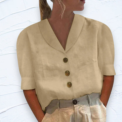 Maas & Mode® | Knopblouse met Geknoopte Voorkant