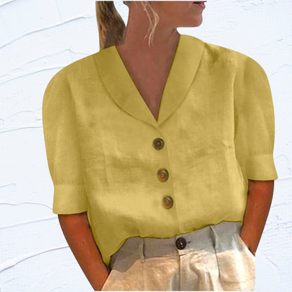 Maas & Mode® | Knopblouse met Geknoopte Voorkant