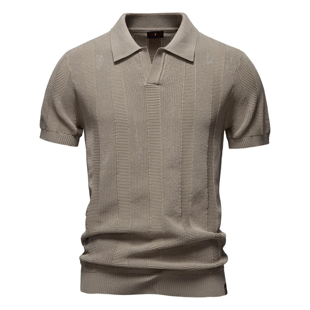 Maas & Mode® | Katoenen Gestreepte Polo
