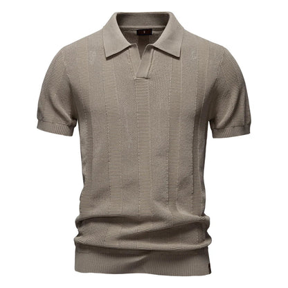 Maas & Mode® | Katoenen Gestreepte Polo