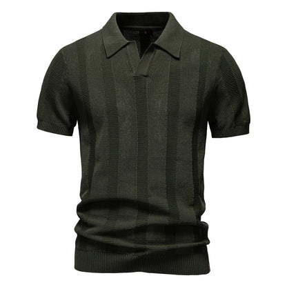 Maas & Mode® | Katoenen Gestreepte Polo