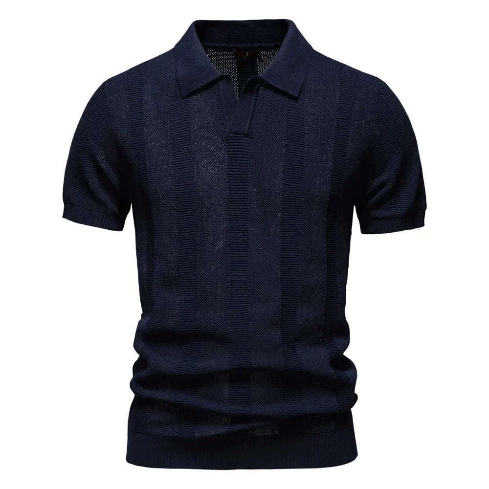 Maas & Mode® | Katoenen Gestreepte Polo