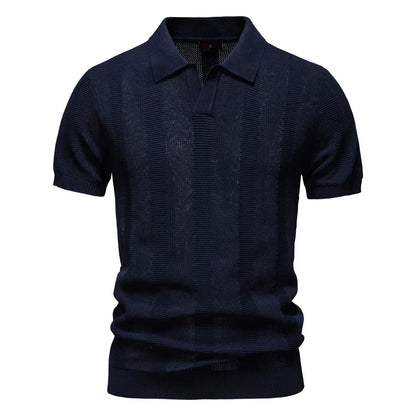 Maas & Mode® | Katoenen Gestreepte Polo