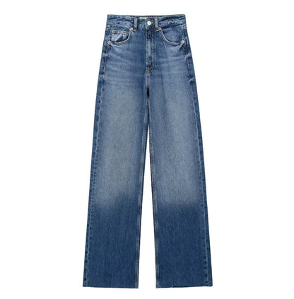 Maas & Mode® | Blauwe Damesbroek Wide Leg