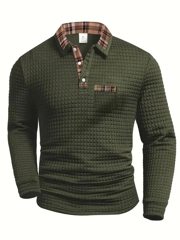 Maas & Mode® | Comfortabele Lange Mouw Polo voor Heren
