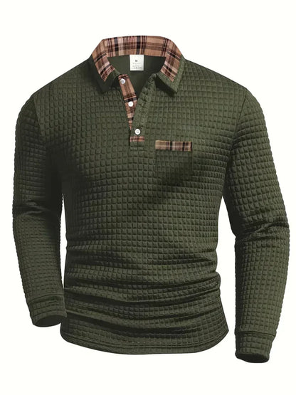 Maas & Mode® | Comfortabele Lange Mouw Polo voor Heren