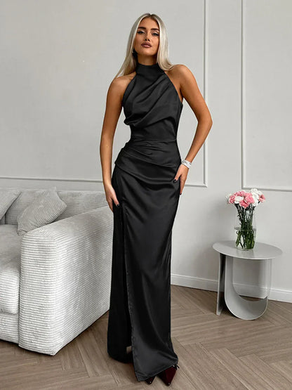 Maas & Mode® | Satijnen Dames Jurk