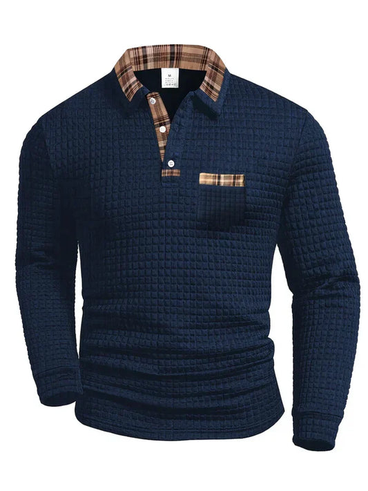 Maas & Mode® | Comfortabele Lange Mouw Polo voor Heren