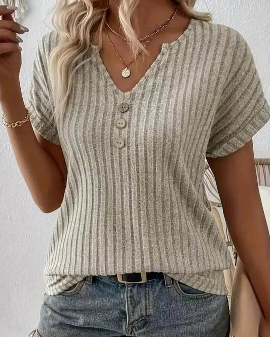 Maas & Mode® | GEBREIDE BLOUSE MET V-HALS