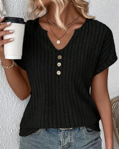 Maas & Mode® | GEBREIDE BLOUSE MET V-HALS