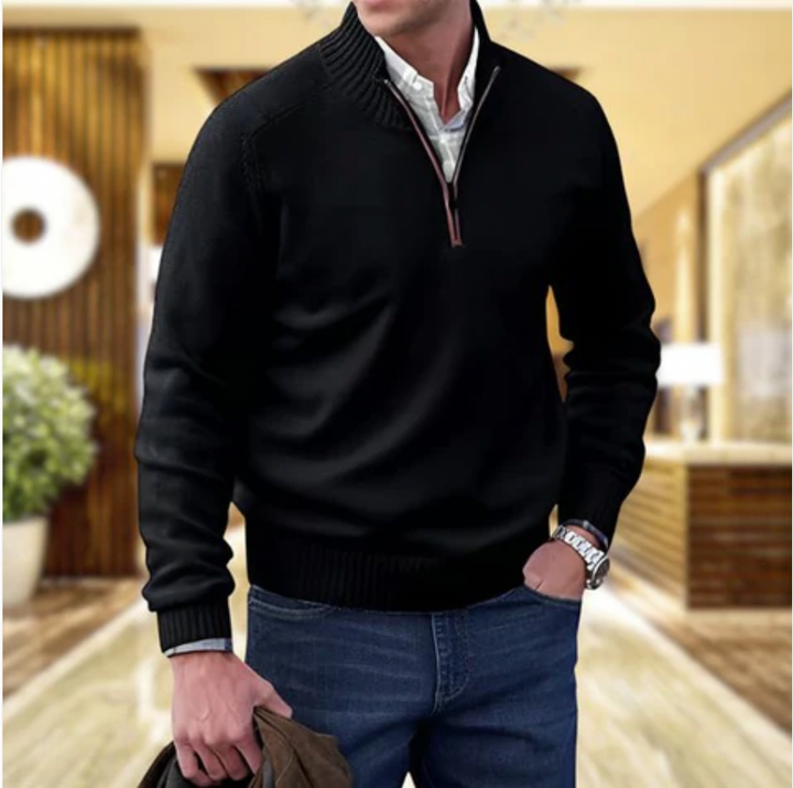 Maas & Mode | Moderne sweater met korte rits