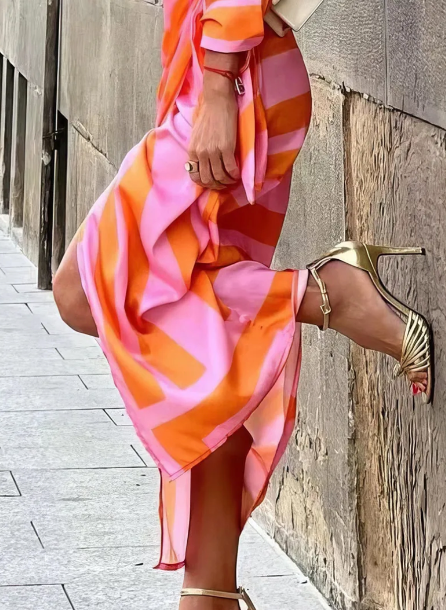 Maas & Mode® | Jurk met Wikkelprint