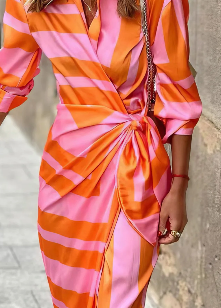 Maas & Mode® | Jurk met Wikkelprint