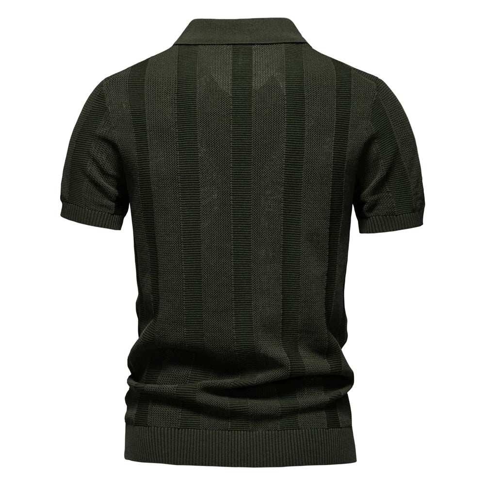 Maas & Mode® | Katoenen Gestreepte Polo