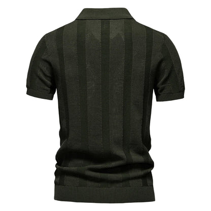 Maas & Mode® | Katoenen Gestreepte Polo