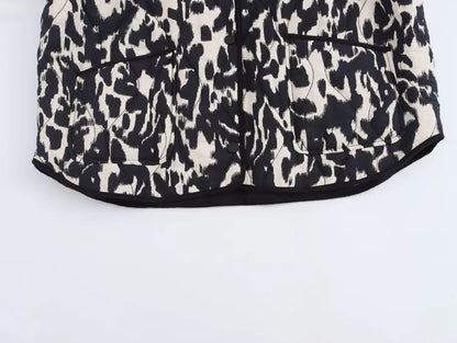 Maas & Mode® | Modieuze Bedrukte Herfst Jas
