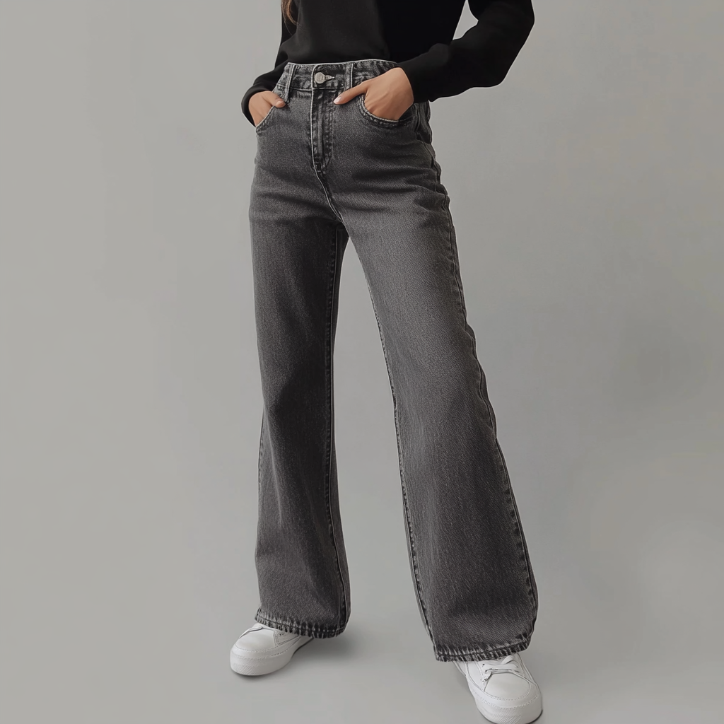 Maas & Mode® | Grijze Damesbroek Wide Leg
