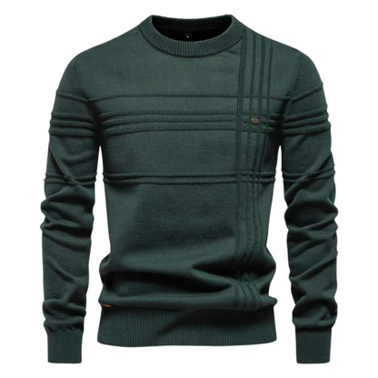 Maas & Mode® | Gestreepte Katoenen Trui voor Heren