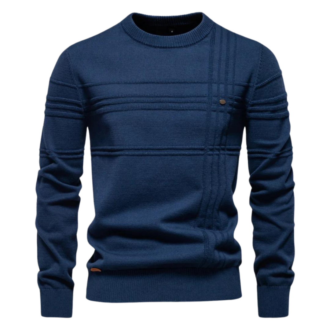 Maas & Mode® | Gestreepte Katoenen Trui voor Heren