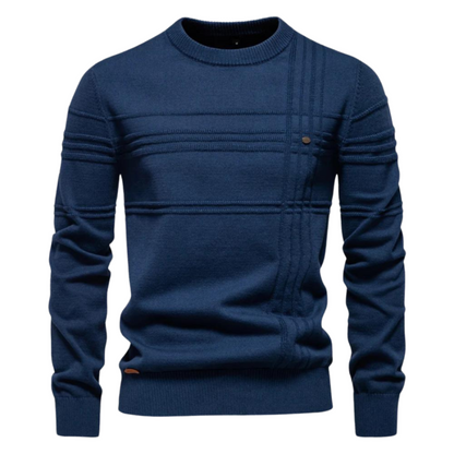 Maas & Mode® | Gestreepte Katoenen Trui voor Heren